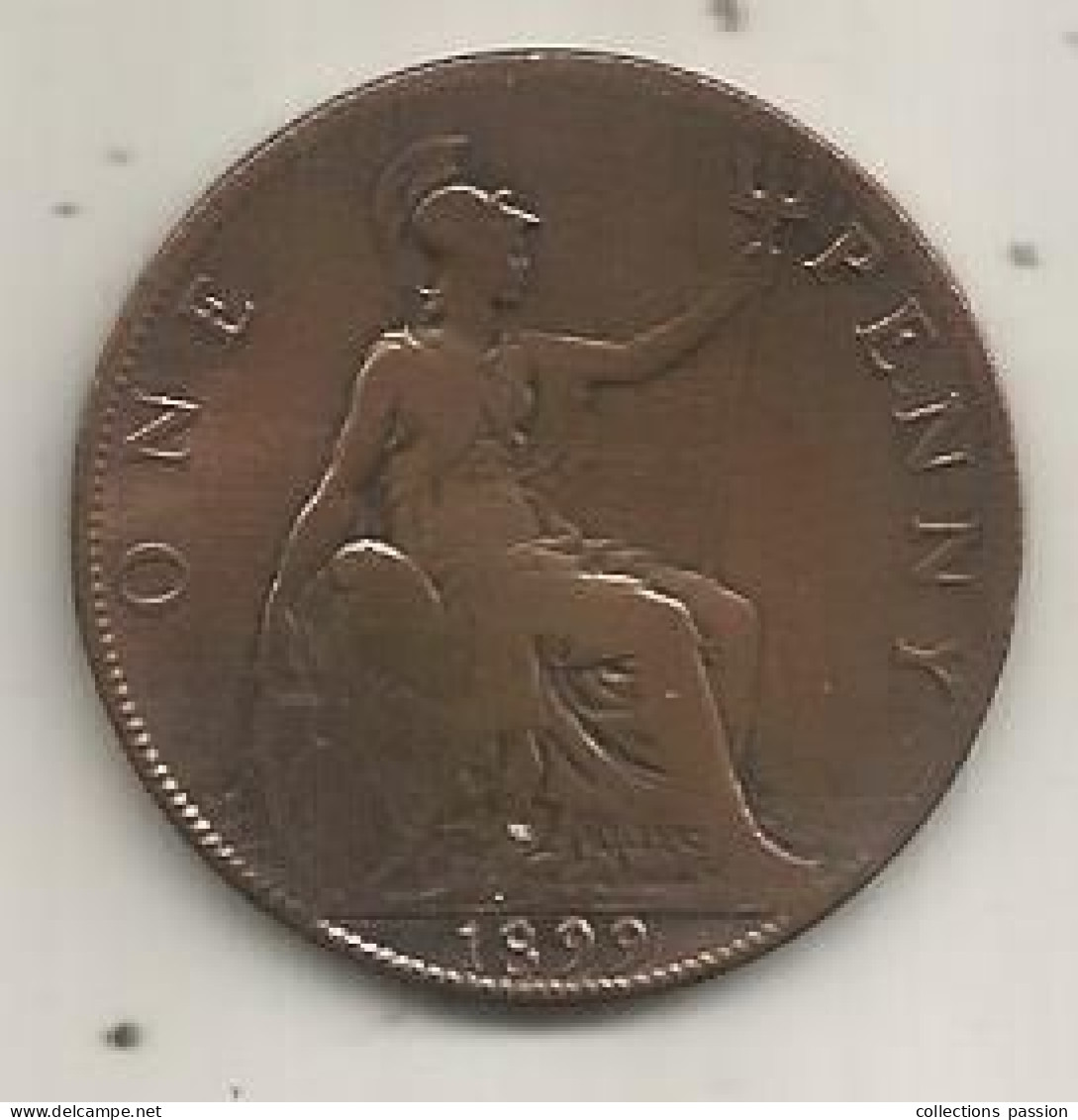 Monnaie, Angleterre, One, 1 Penny, 1899, 2 Scans - Otros & Sin Clasificación