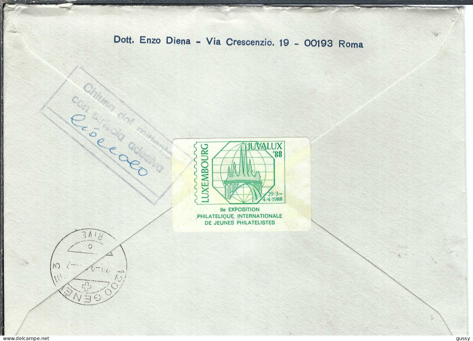 VATICAN 1986: LSC Rec. Pour Genève (Suisse) - Covers & Documents