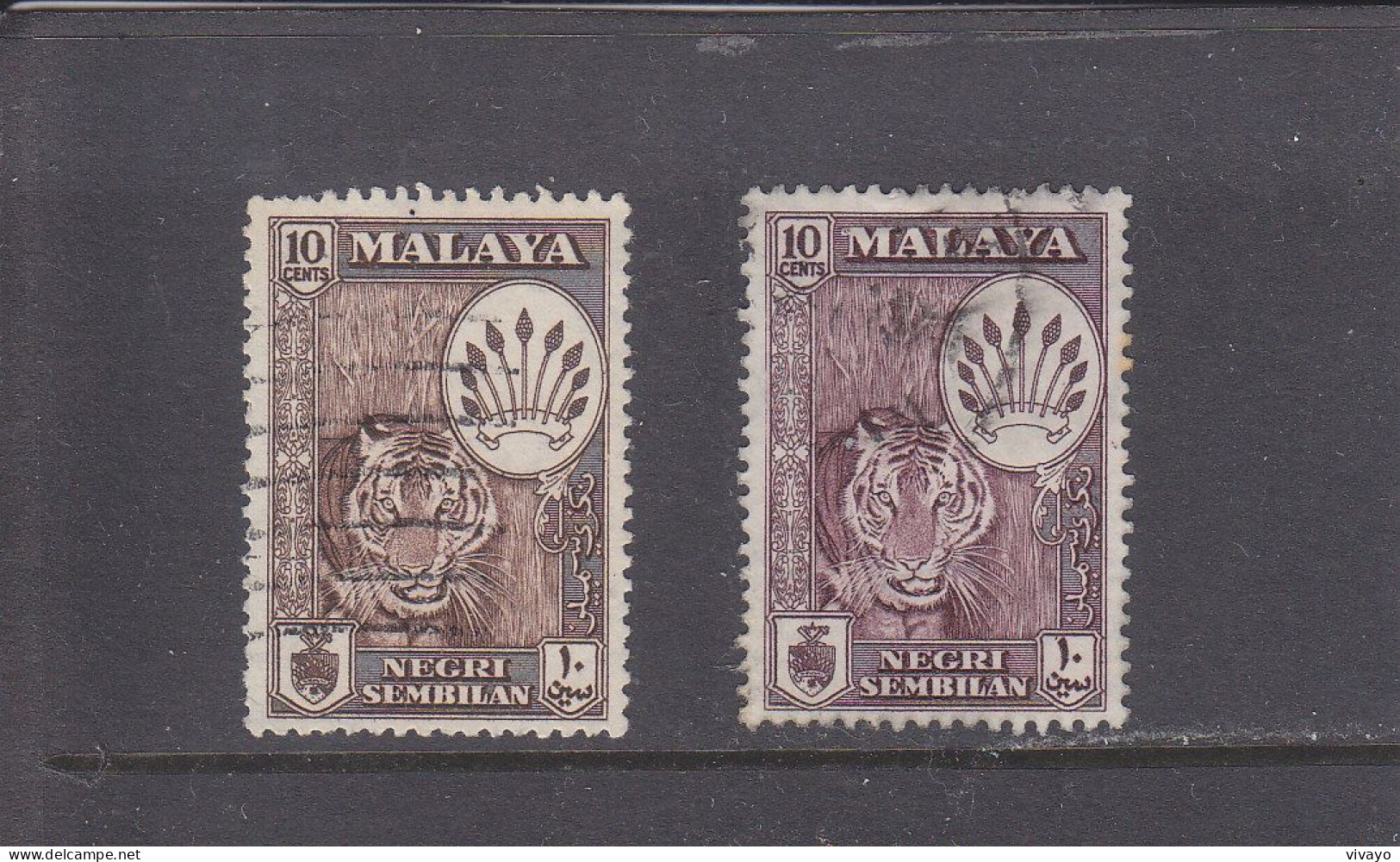 NEGRI SEMBILAN - FEDERATED MALAY STATES -  O / FINE CANCELLED - 1957/1961 - TIGER - Yv. 66, 66a    Mi. 72 A/b - Negri Sembilan
