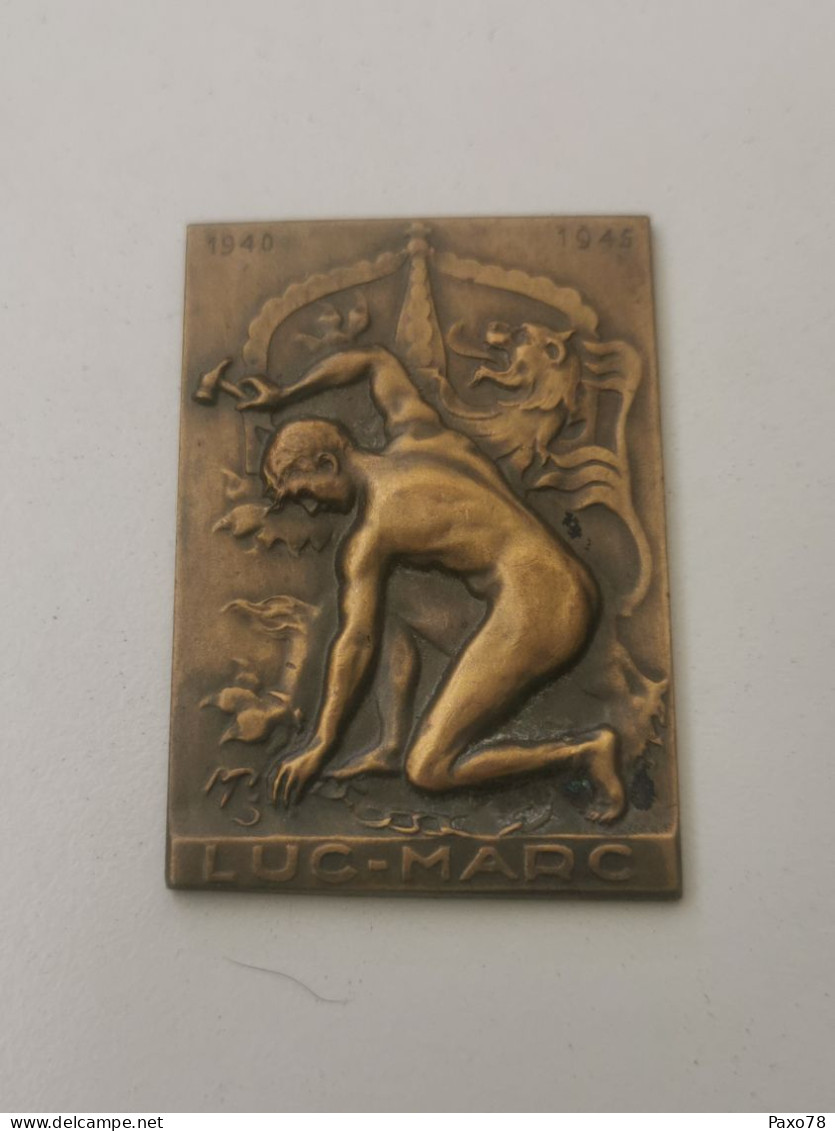 Medaille Plaque Luc-Marc 1940-45 - Andere & Zonder Classificatie