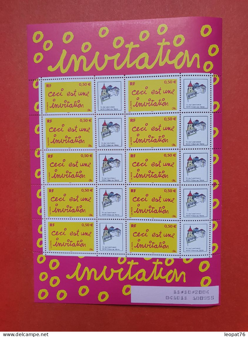 Bloc  Invitation Personnalisé - F 3636Ab - Cote 200€ - Unused Stamps