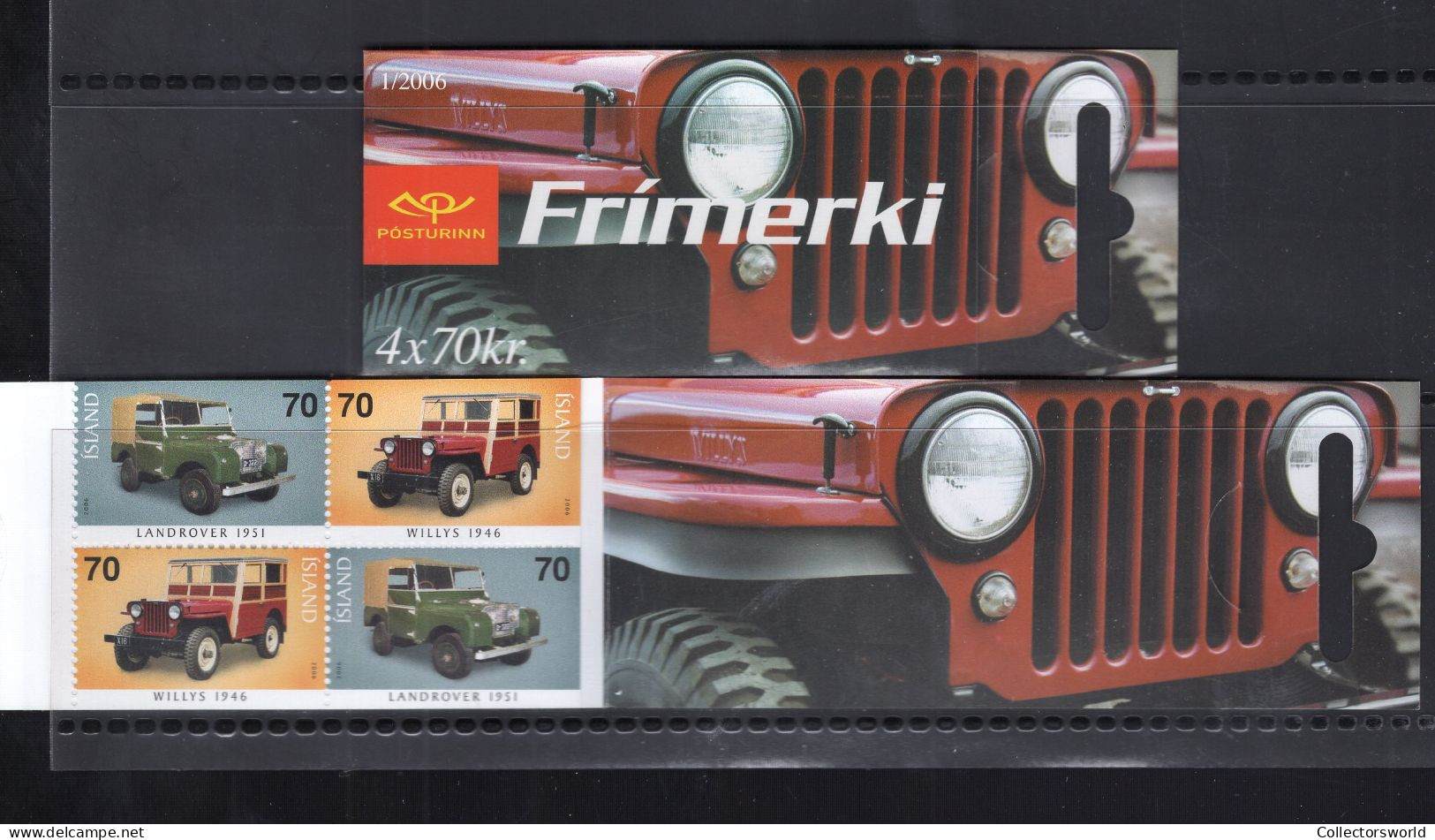 Iceland 2006 4v - 4 X 70Kr Car Auto Jeeps Landrover Willys MNH - Booklets