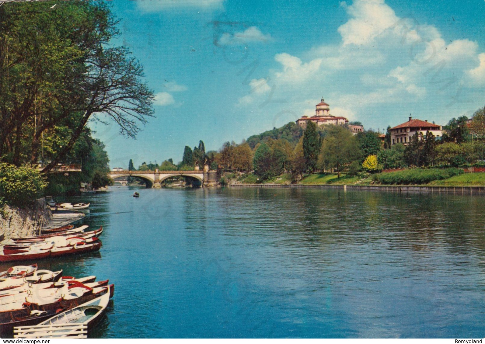 CARTOLINA  TORINO,PIEMONTE-IL PO E IL MONTE CAPPUCCINI-STORIA,MEMORIA,CULTURA,RELIGIONE,BELLA ITALIA,VIAGGIATA 1974 - Fiume Po