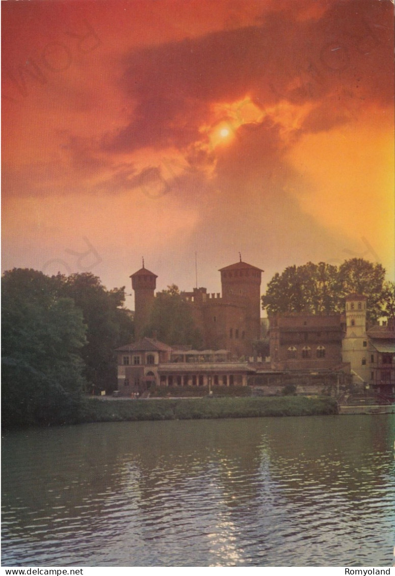 CARTOLINA  TORINO,PIEMONTE-TRAMONTO SUL FIUME PO E CASTELLO MEDIOEVALE-MEMORIA,CULTURA,BELLA ITALIA,VIAGGIATA 1981 - Fiume Po