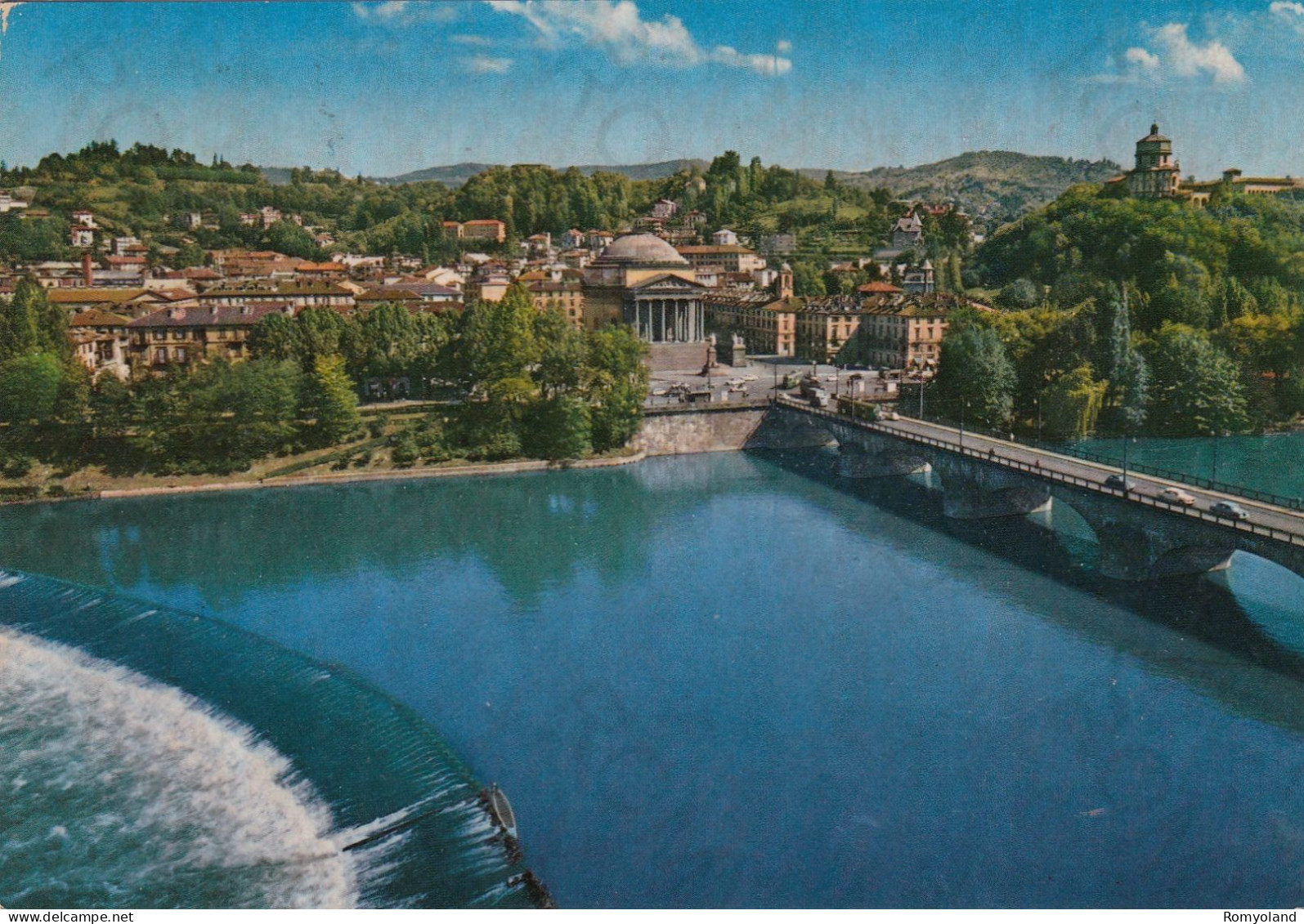 CARTOLINA  TORINO,PIEMONTE-FIUME PO E IL MONTE CAPPUCCINI-STORIA,MEMORIA,CULTURA,RELIGIONE,BELLA ITALIA,VIAGGIATA 1982 - Fiume Po