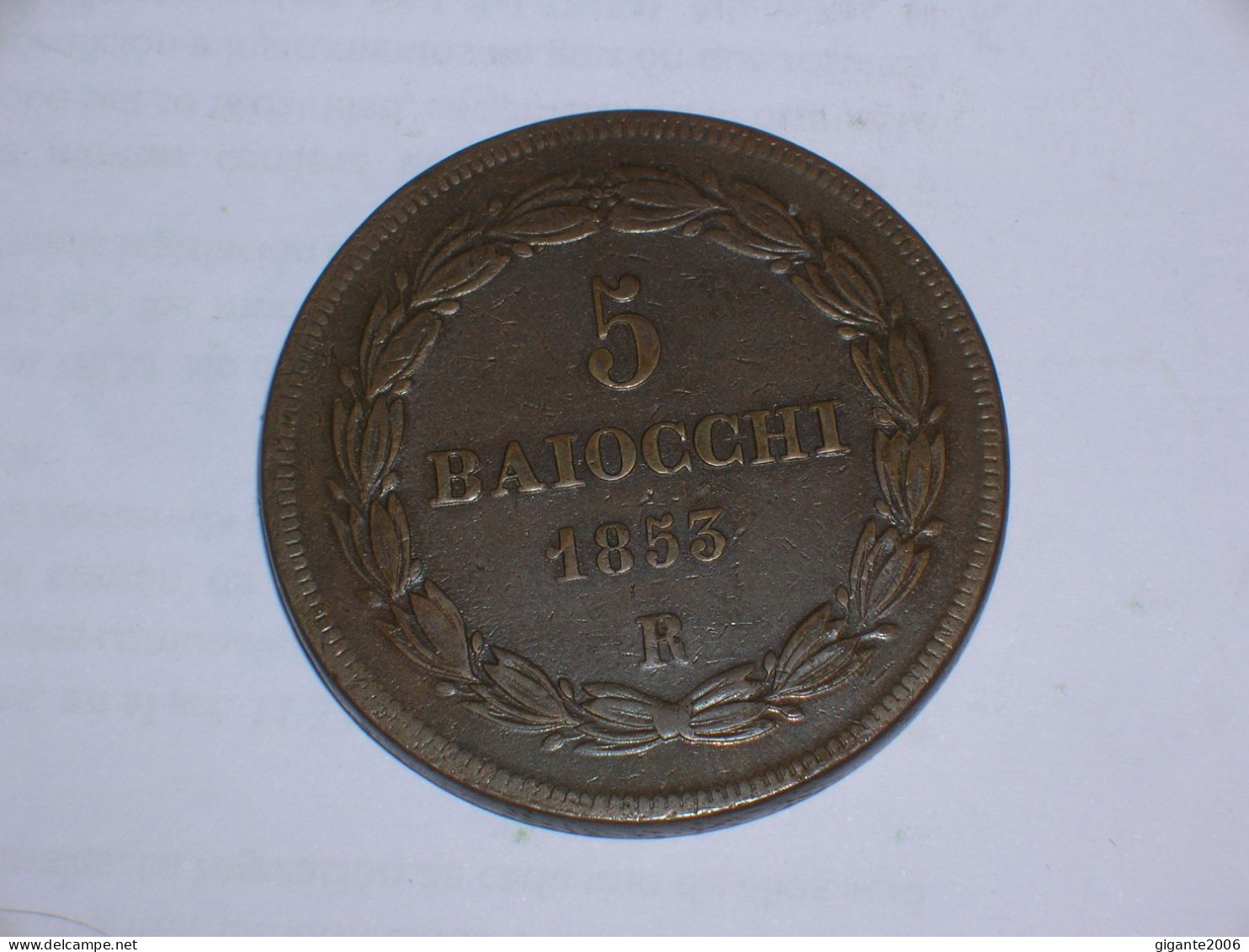 VATICANO/ESTADOS PAPALES 5 BAIOCCHI 1853 R, ANN VII (12165) - Monarchia / Nobiltà