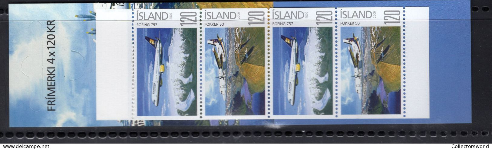 Iceland 2009 4v - 4 X 120Kr Aviation Airplane Boeing Fokker Icelandair MNH - Markenheftchen