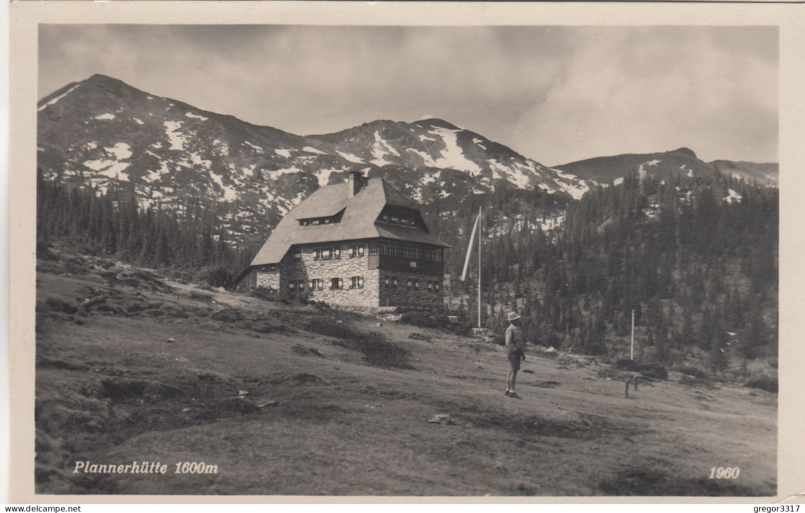 D6264) PLANNERHÜTTE Mit Mann U. Fahne - Donnersbach - 1930 - Donnersbach (Tal)