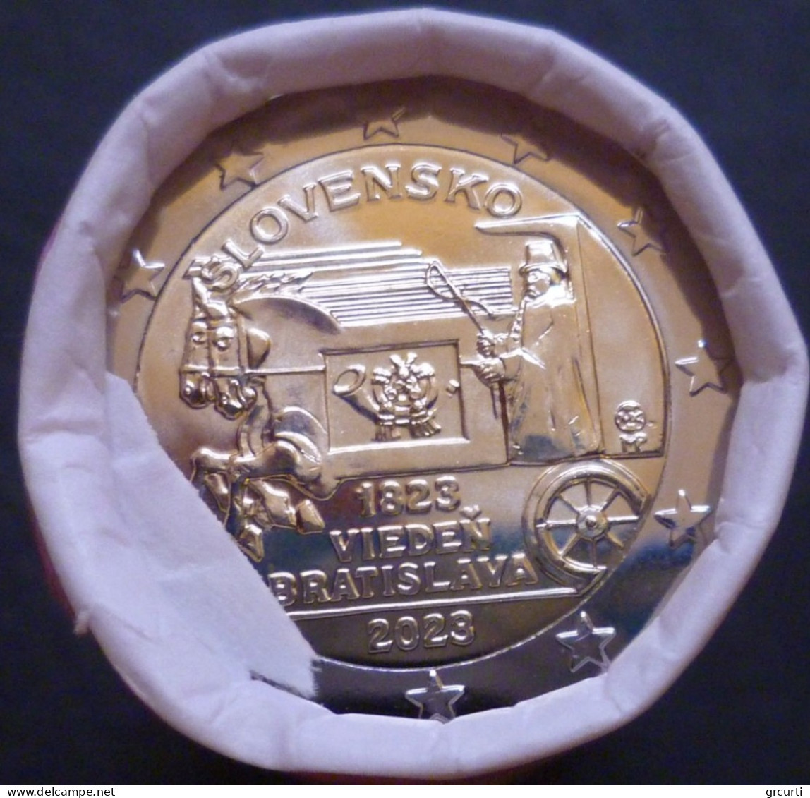 Slovacchia - 2 Euro 2023 - 200th Horse-drawn Express Mail Vienna Bratislava - Original Roll Of 25 Coins - Slovaquie