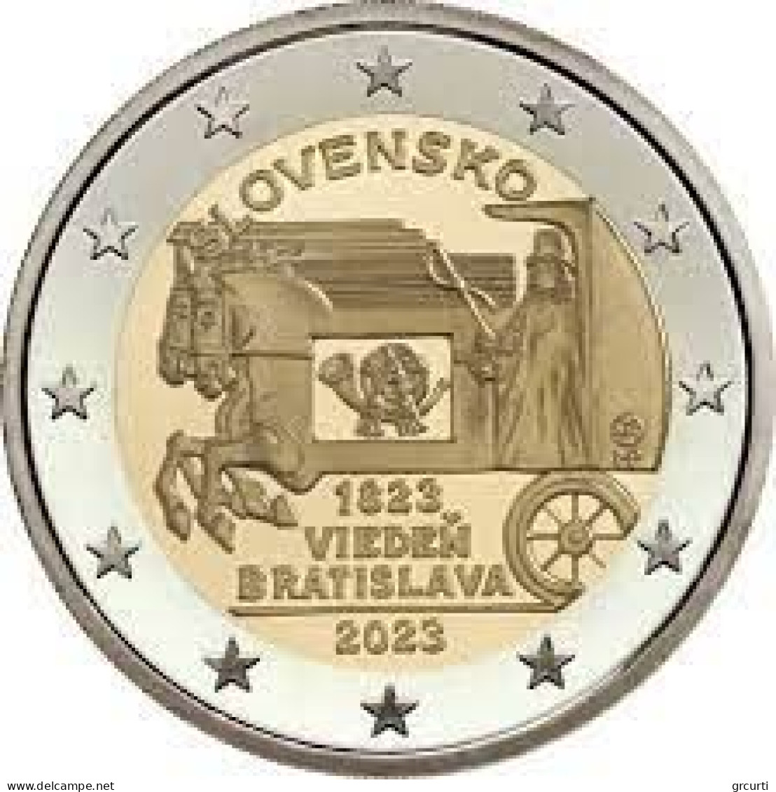 Slovacchia - 2 Euro 2023 - 200th Horse-drawn Express Mail Vienna Bratislava - Original Roll Of 25 Coins - Slowakei