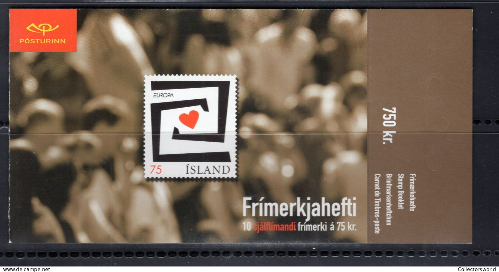 Iceland 2006 10v - 10 X 75Kr Europa Self-Adh MNH - Postzegelboekjes