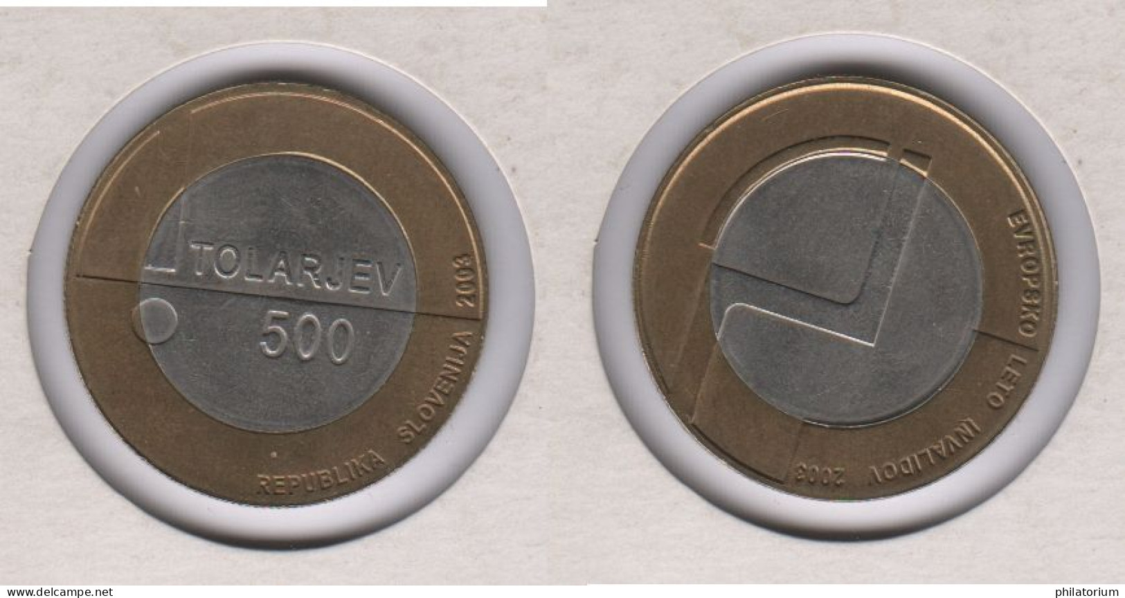 SLOVENIE, 500 Tolarjev 2003, Année Européenne Du Handicapé, KM#50 - Slovenië