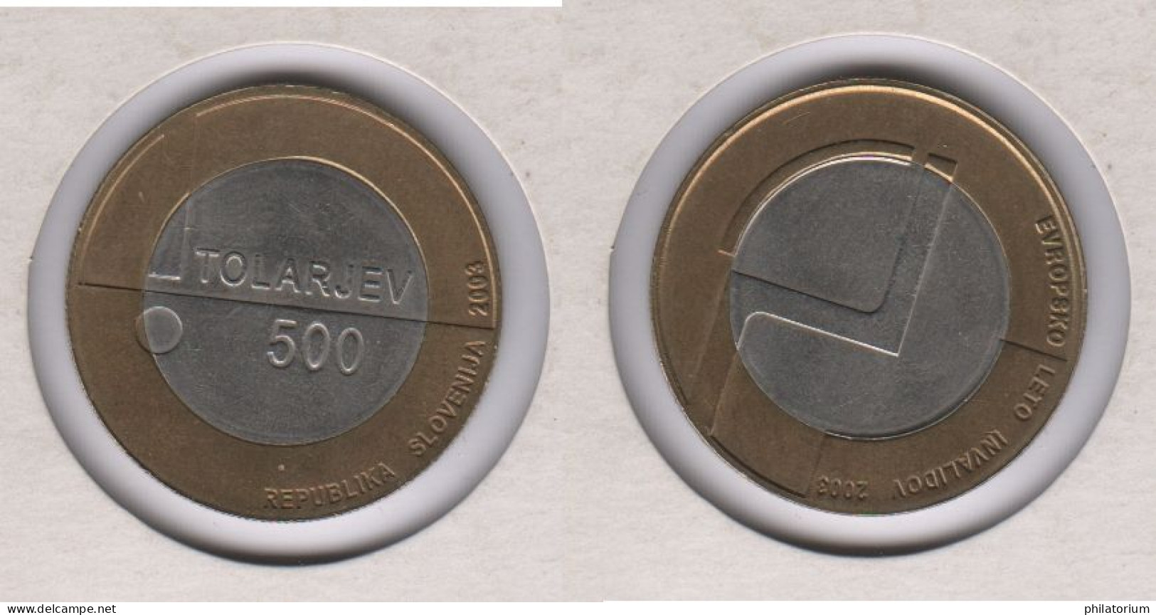 SLOVENIE, 500 Tolarjev 2003, Année Européenne Du Handicapé, KM#50 - Slovénie