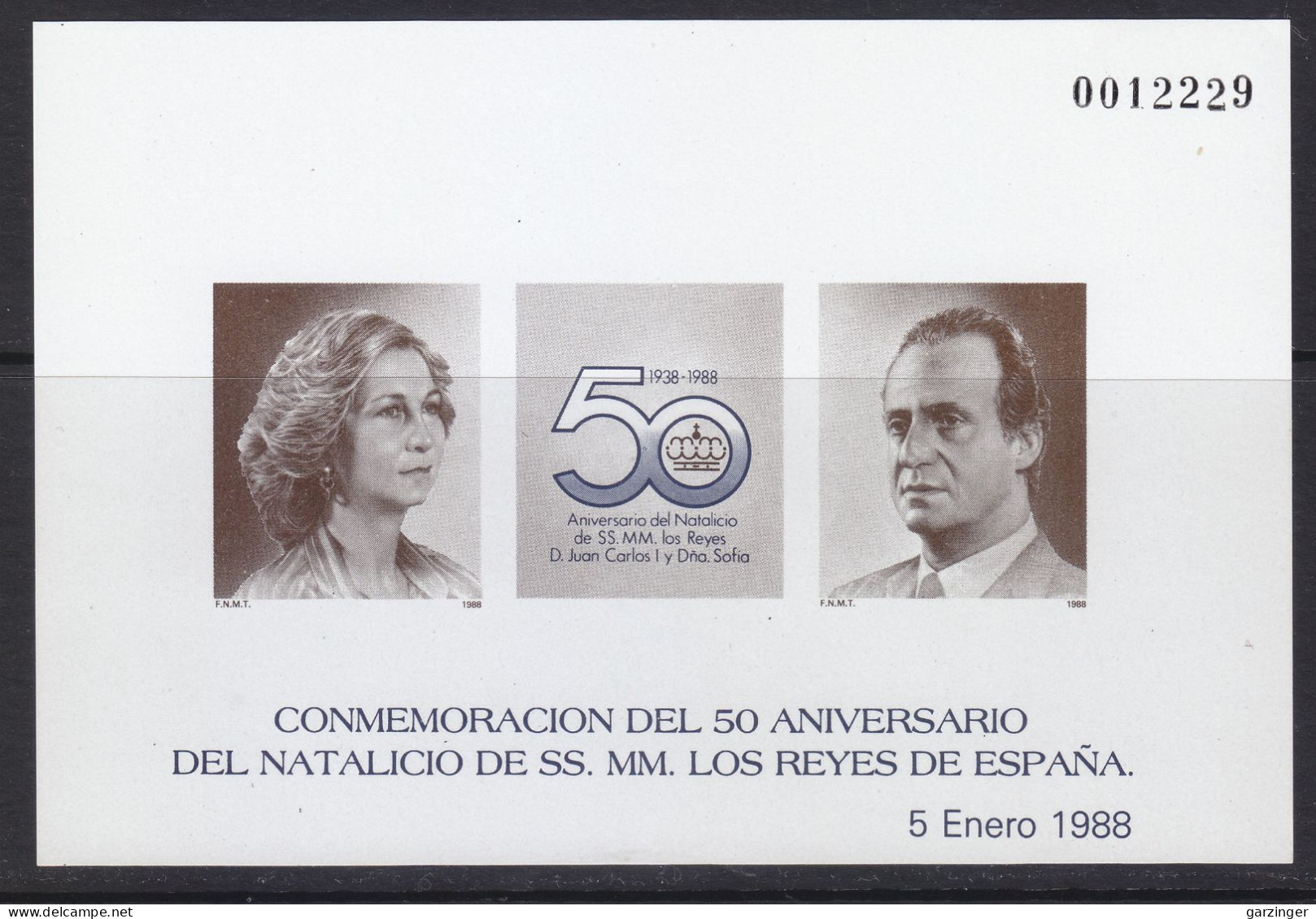 1988 PRUEBAS OFICIALES EDIFIL 15. NUEVO **/MNH. VALOR CATALOGO 120€. - Feuillets Souvenir