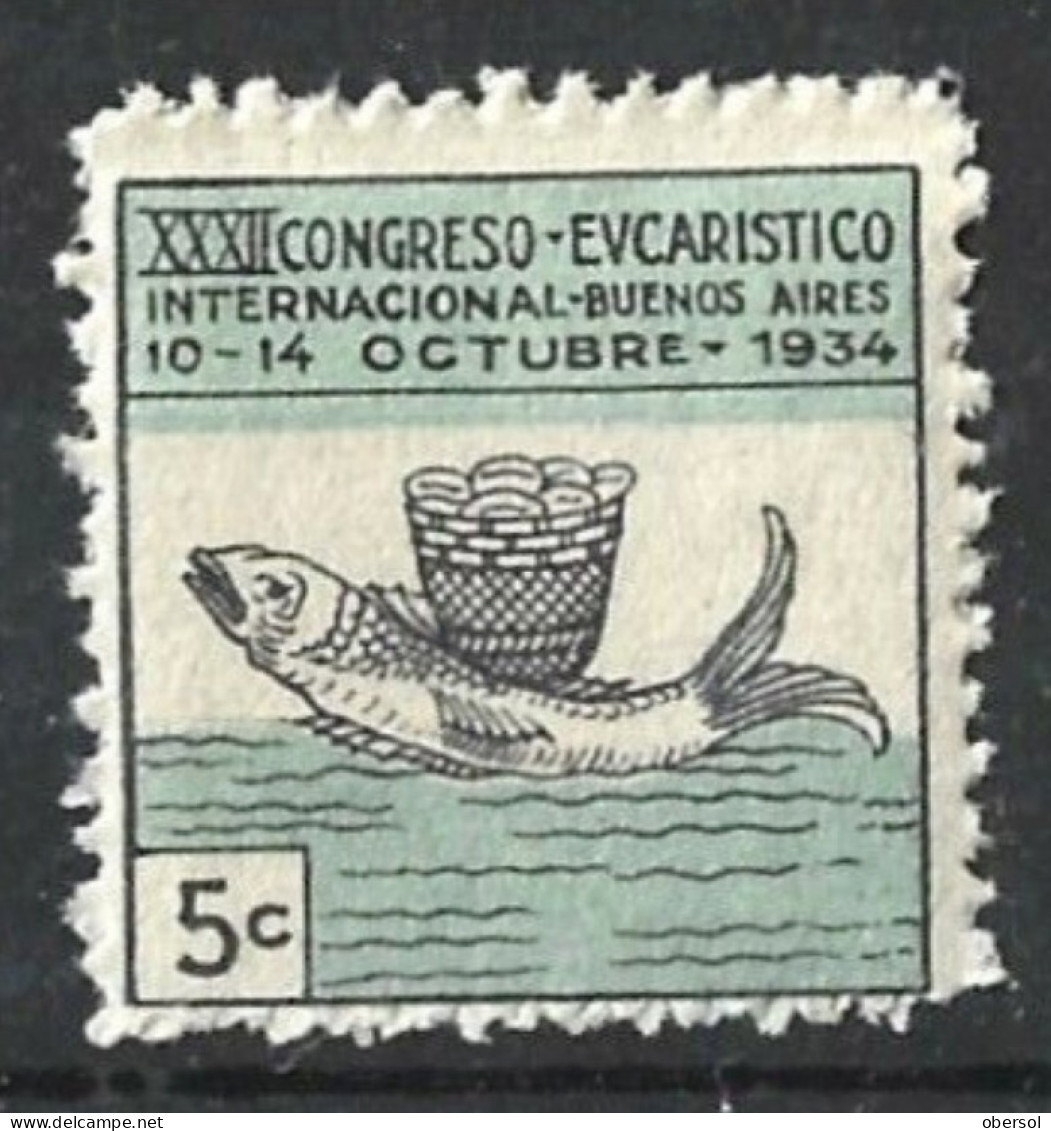 Argentina 1934 Eucaristic Congress Buenos Aires Small And Rare Cinderella MINT - Ongebruikt