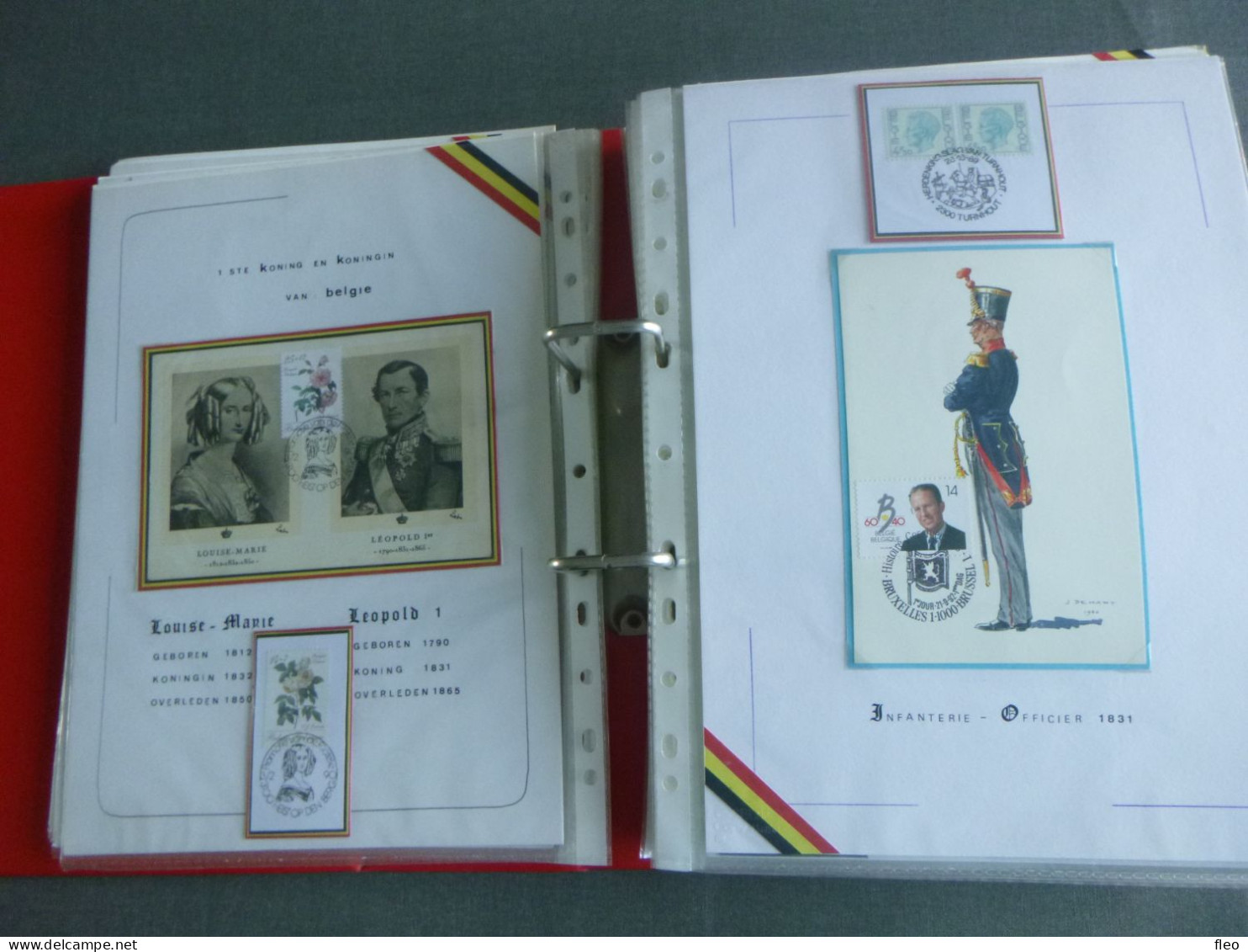 BELG.ALBUM MET 125 BELG.MILITAIRE KAARTEN EN DE BESCHRIJVING (ONLY FOR BELGIAN BUYERS!!)