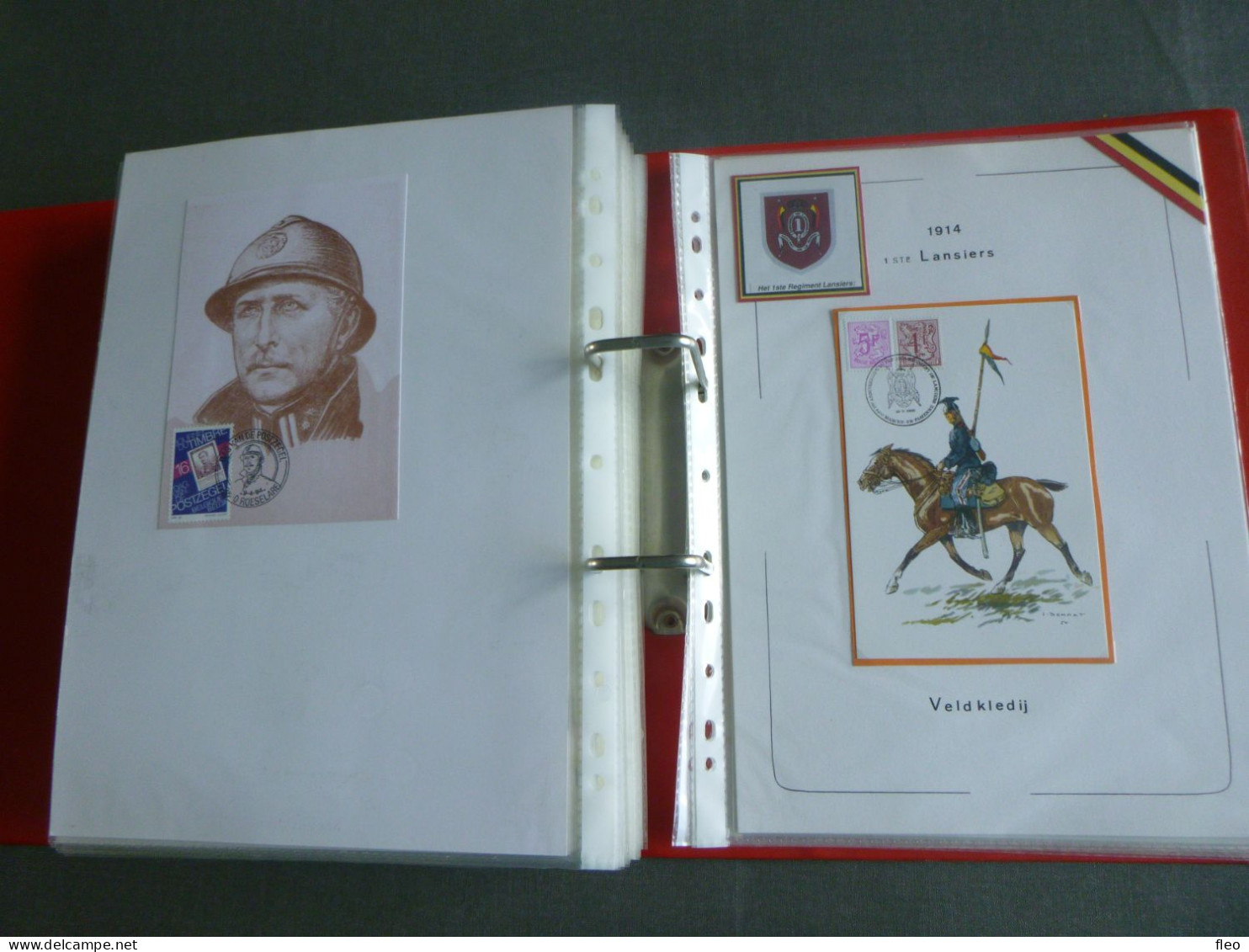 BELG.ALBUM MET 125 BELG.MILITAIRE KAARTEN EN DE BESCHRIJVING (ONLY FOR BELGIAN BUYERS!!)