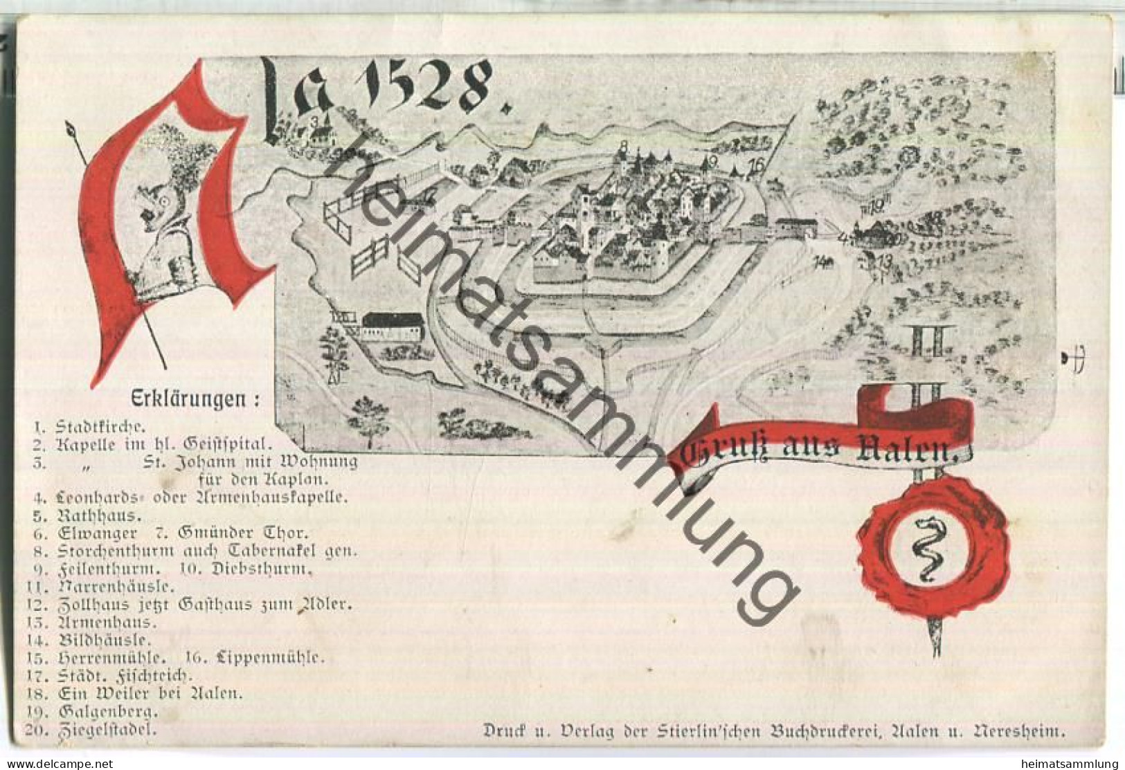 Aalen Anno 1528 - Verlag Der Stierlin 'schen Buchdruckerei Aalen Und Neresheim Ca. 1900 - Aalen