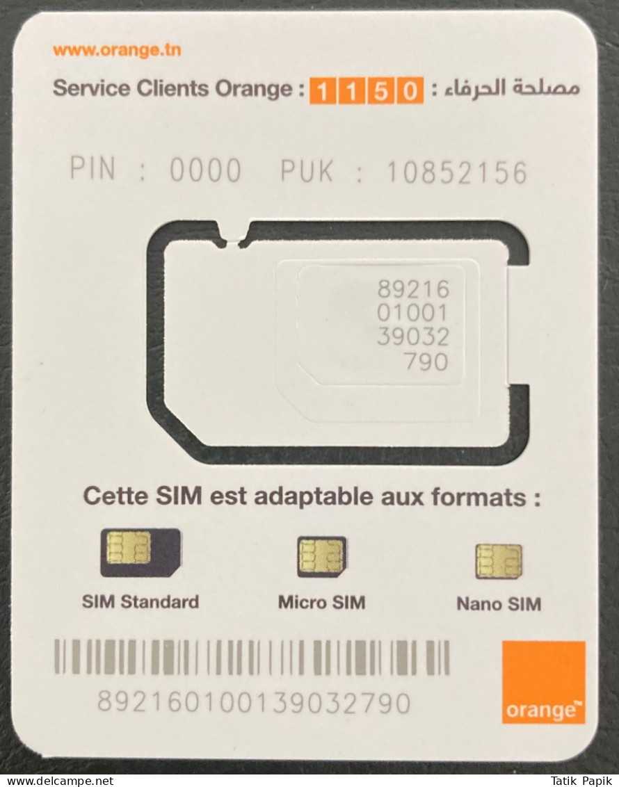 Tunisie Tunisia Orange Telecom GSM  Nano SIM Card New UNC Logo 3G 4G 5G - Tunisia