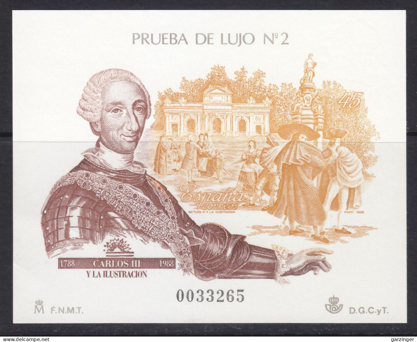 1988 PRUEBAS OFICIALES EDIFIL 17. NUEVO **/MNH. VALOR CATALOGO 50€. - Commemorative Panes