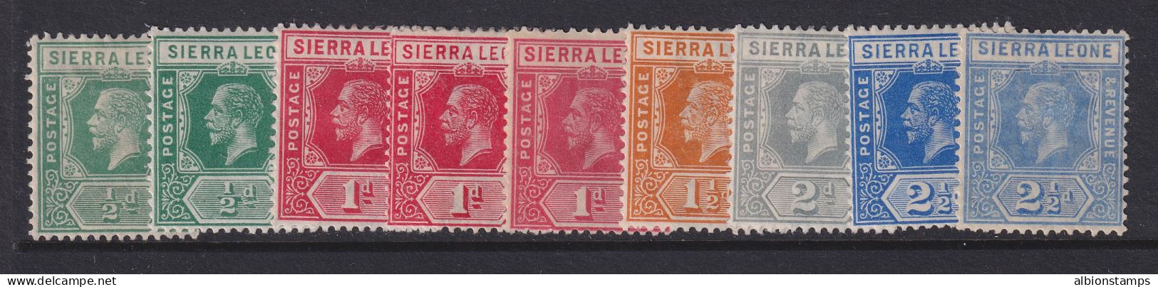 Sierra Leone, Scott 103-107 (SG 112-116), MLH/HR, Plus Shades - Sierra Leone (...-1960)