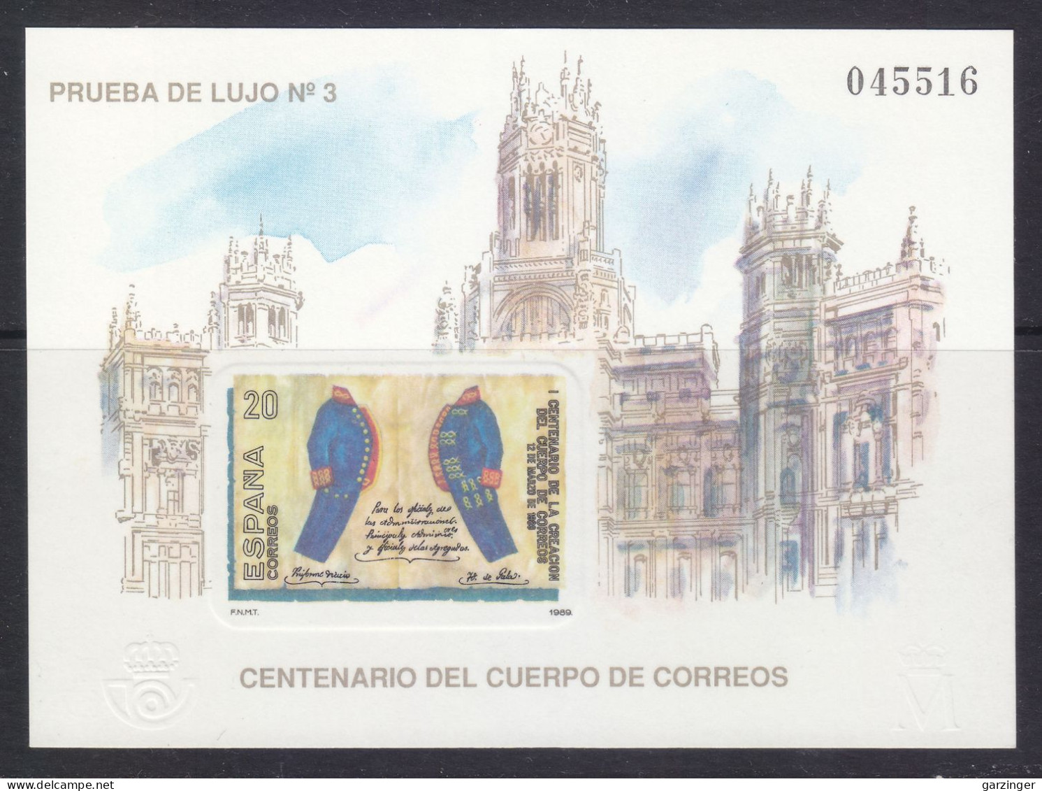 1989 PRUEBAS OFICIALES EDIFIL 18. NUEVO **/MNH. VALOR CATALOGO 48€. - Feuillets Souvenir