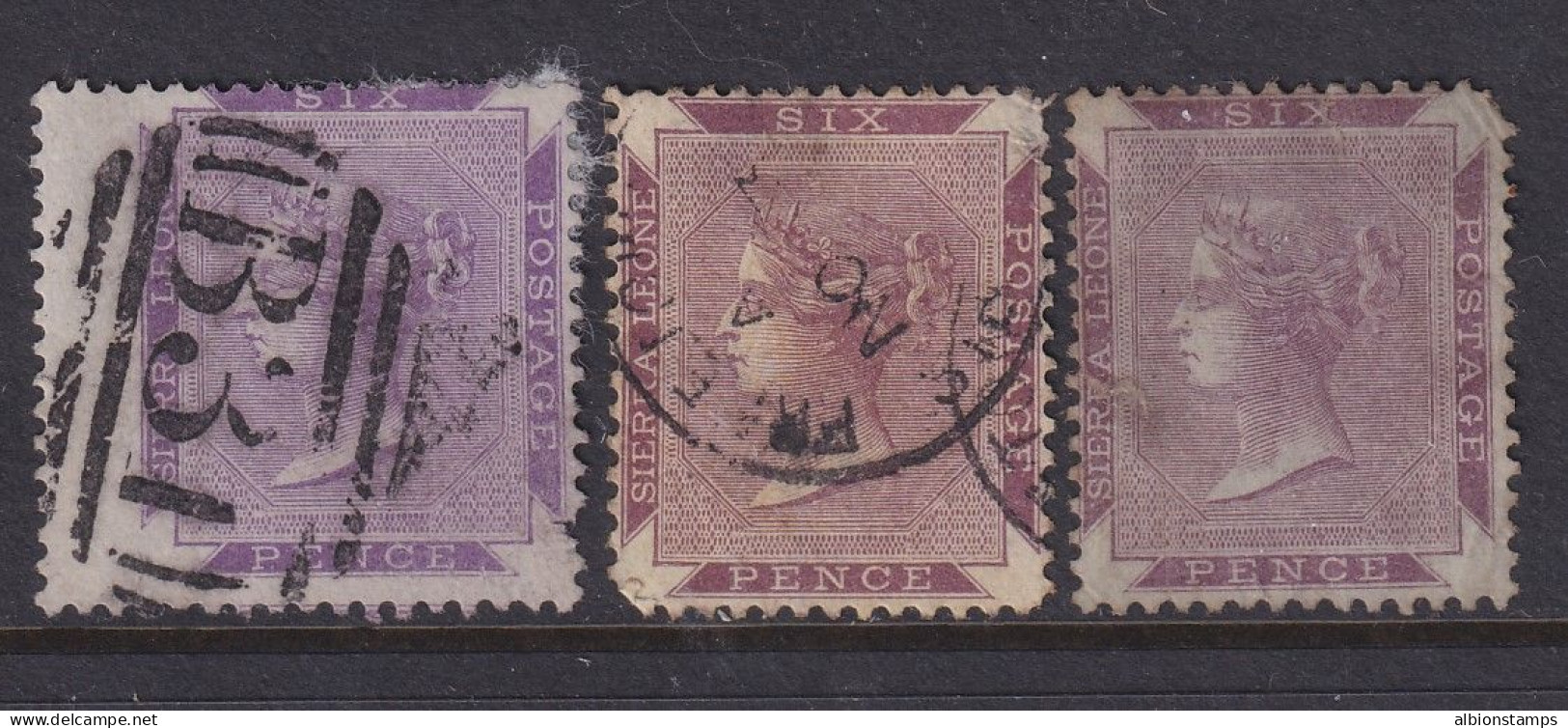 Sierra Leone, Scott 1-1b (SG 1-3), Used (1a Thin, 1b Tear) - Sierra Leone (...-1960)