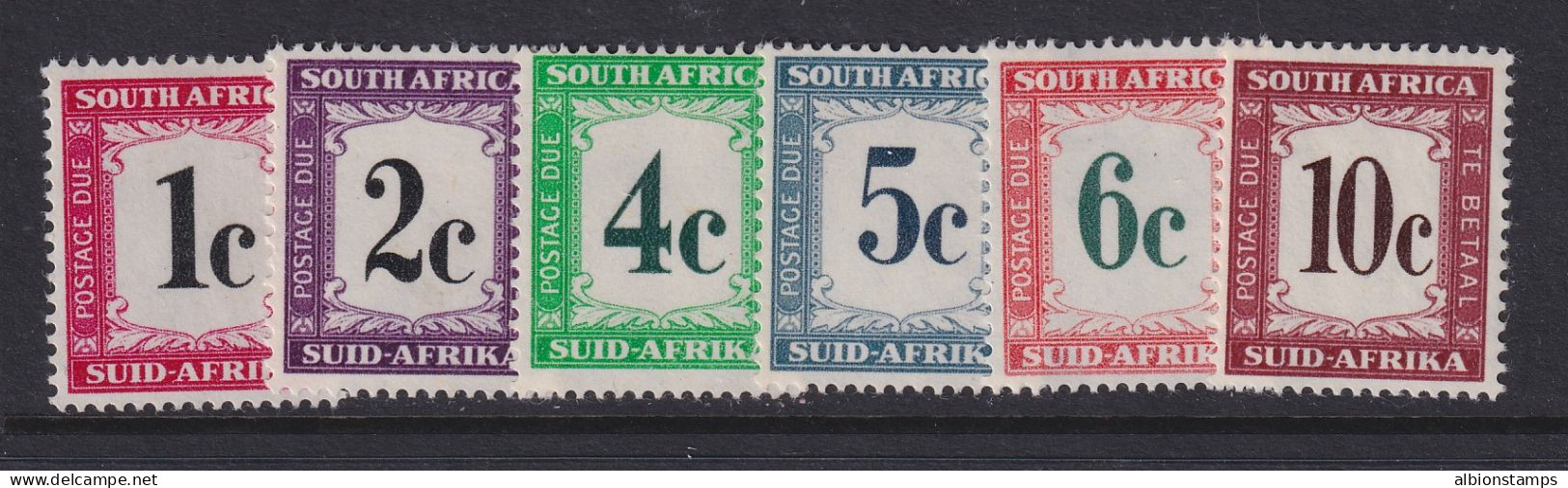 South Africa, Scott J46-J51 (SG D45-D50), MNH - Postage Due