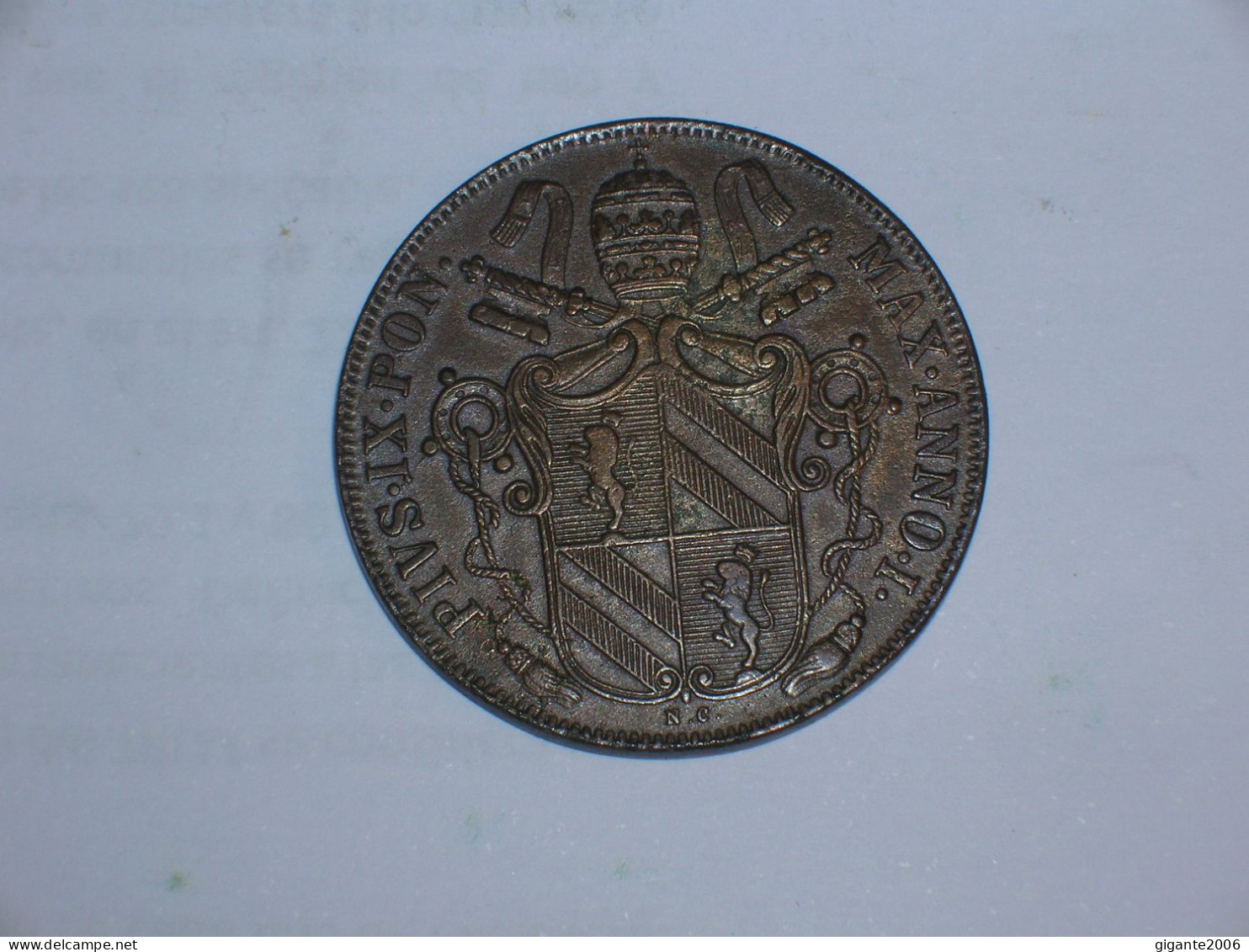 VATICANO/ESTADOS PAPALES 1 BAIOCCO 1846 R, ANNO I (7500 EJEMPLARES, GIGANTE 213) (12166) - Royal / Of Nobility