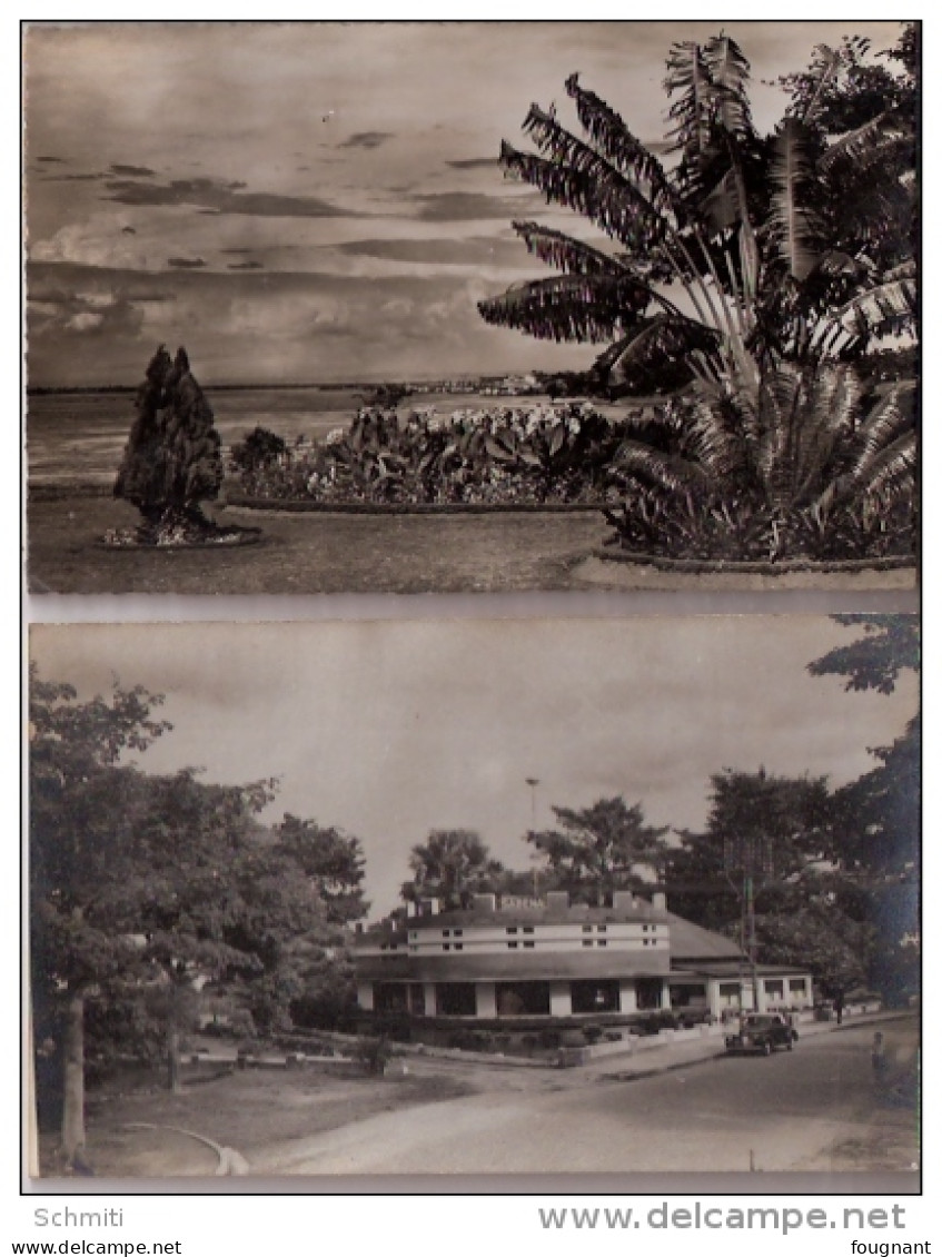 -2 Cartes 1/ LEOPOLVILLE,vue Du Fleuve Congo Avec Le Port En 1955 2/ Batiment SABENA+auto - Kinshasa - Léopoldville