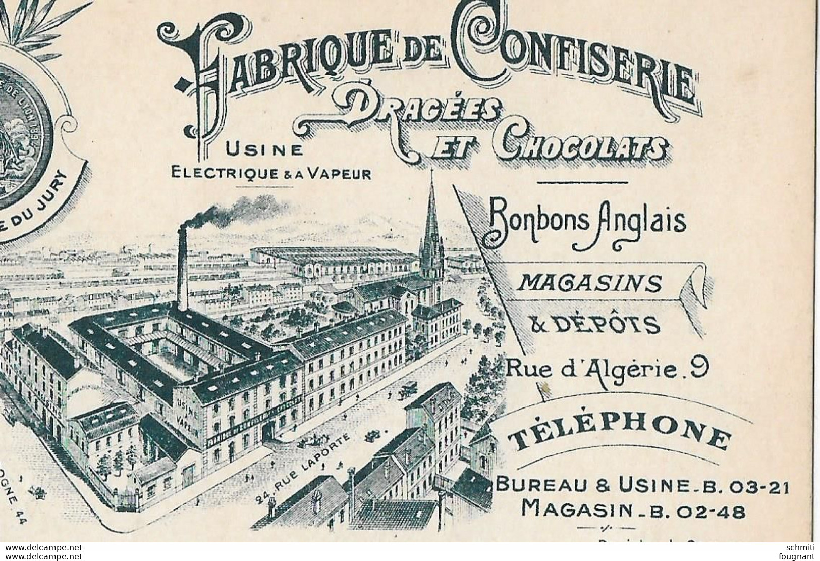 - LYON-VAISE-Fabrique De Confiserie ,dragées ,chocolats, Bonbons Anglais-C. Bénier ,successeur - Usine électrique à Va - Lebensmittel