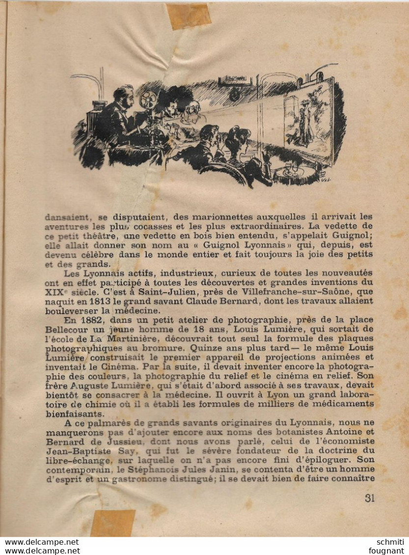 -HISTOIRE du LYONNAIS- Raconté par H. Kubnick -Imagée par J Liozu-32 Pages -Première page avec un collant ancien