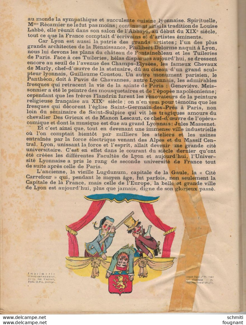 -HISTOIRE du LYONNAIS- Raconté par H. Kubnick -Imagée par J Liozu-32 Pages -Première page avec un collant ancien