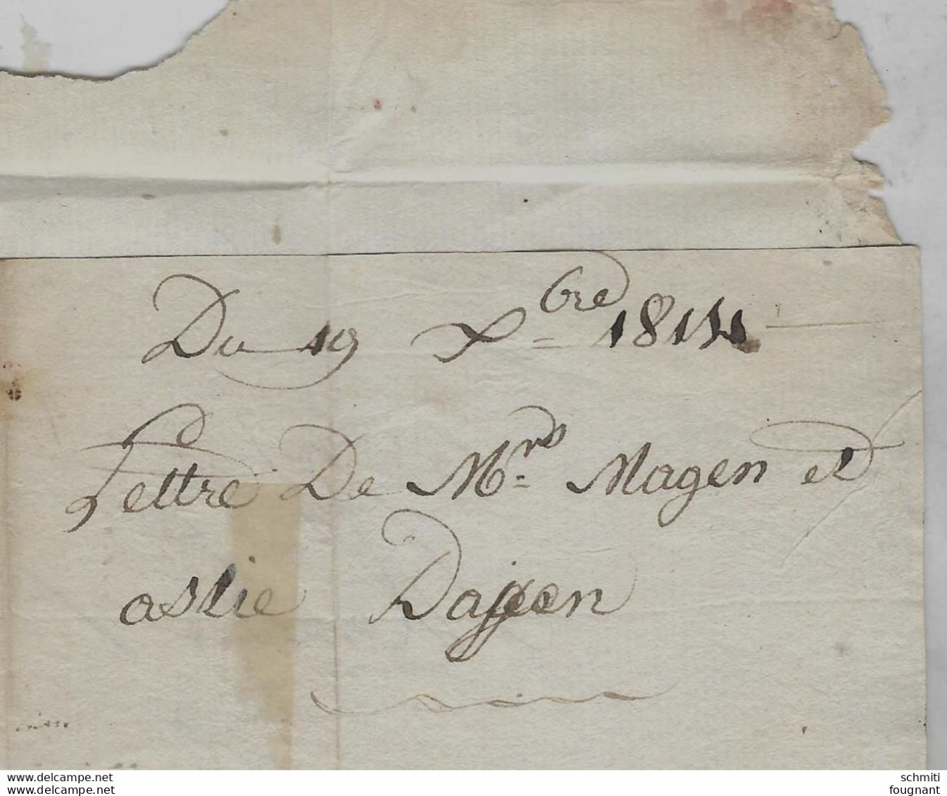 - AGEN- Le 19 Octobre 1814 - Envoyé à Limoux ,, Griffe 4..5?Le Document Confirme Le Versement D' Une Traite - 1814-1815 (Generaal Gouv. België)