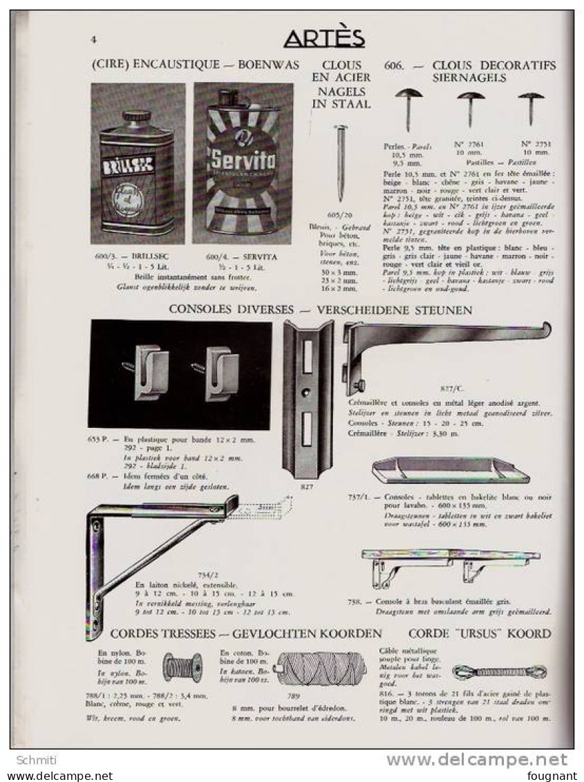 Catalogue ARTES; Quincaillerie-supplément 1959-29 Pages-(21cm.26 Cm - Perfumería & Droguería