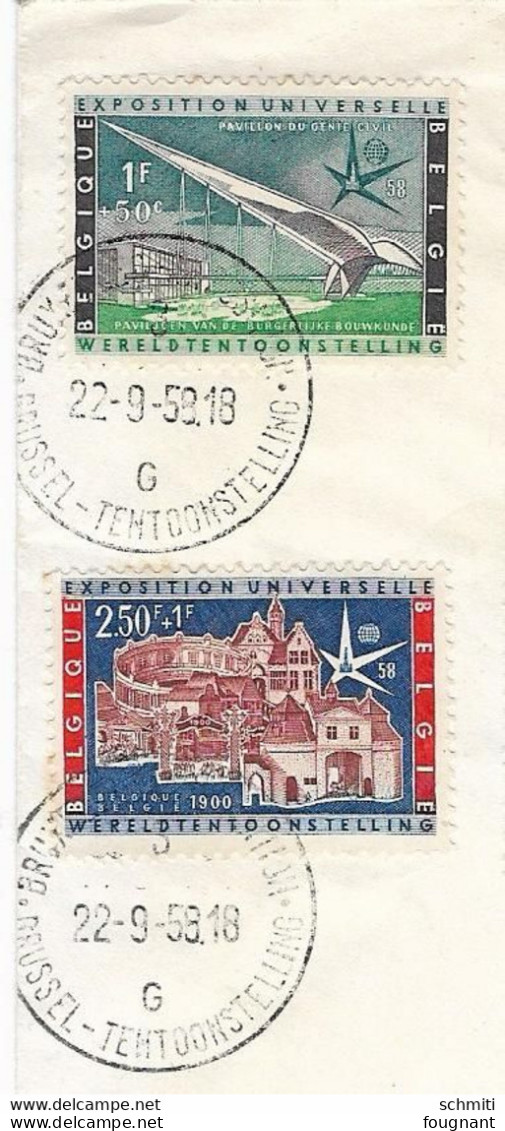 -Enveloppe Affranchie De La Série De Timbres "expo 58"-affranchis à L'expo 58,avec Timbres Expo 58 - - 1958 – Brussel (België)
