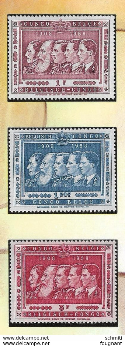 - Belgique -Congo Belge- Série Des Rois Belges- 1908 /1958-Feuillet Spécial - Gouvernement Du Congo - Neufs