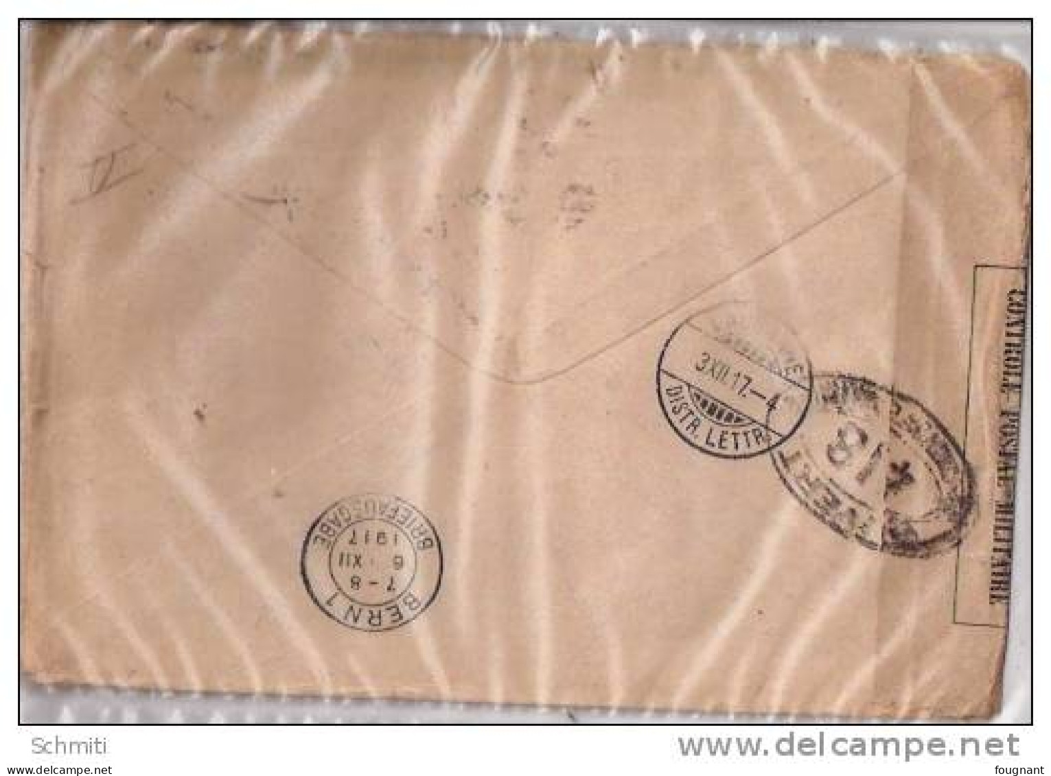 Lettre Censurée: Paris Vers Berne ,cachet Lausanne+ Controle Postal Militaire+Bern 1917- - Oblitérations