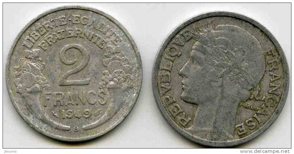 France 2 Francs 1949 B GAD 538b KM 886a.2 - 2 Francs