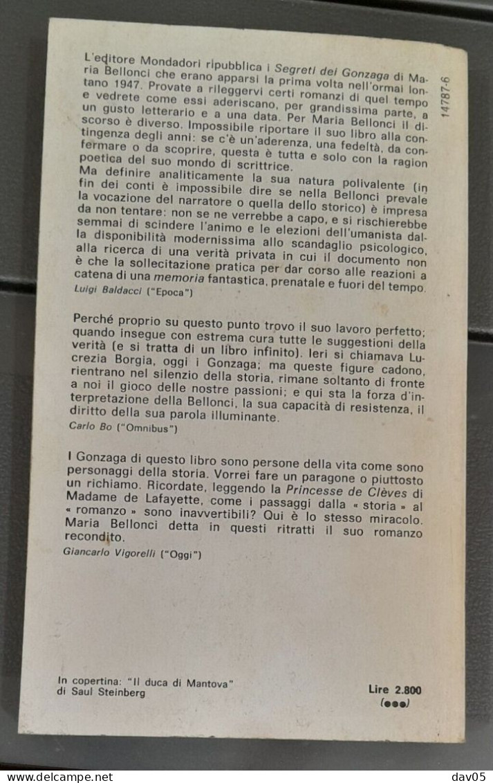 Segreti Dei Gonzaga - Maria Belloni - Mondadori 1979 - Klassiekers