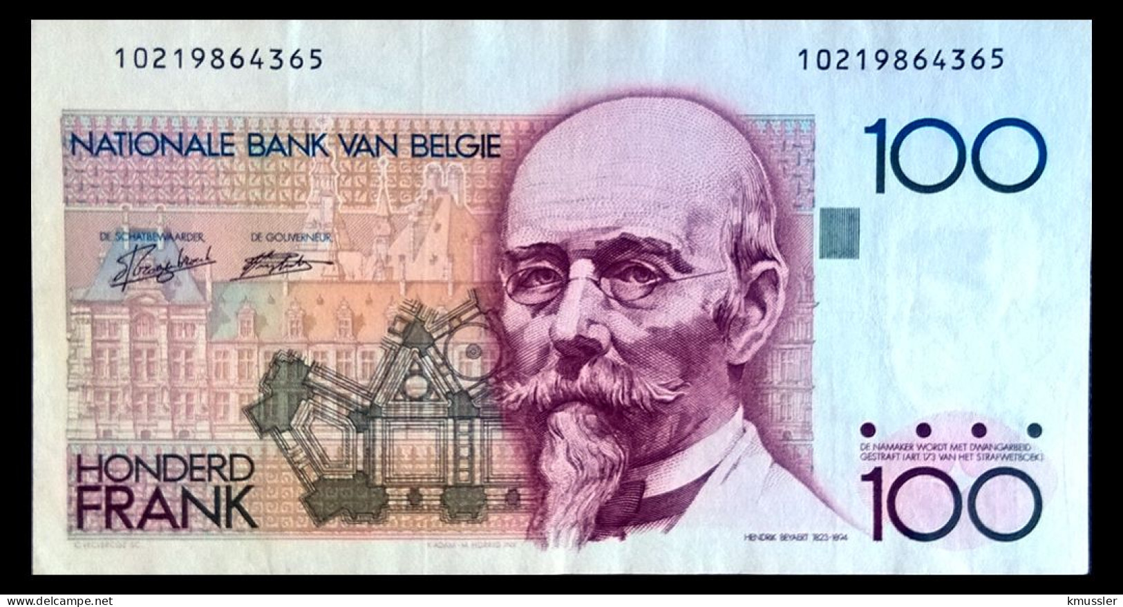 # # # Banknote Belgien (Belgium) 100 Francs (Sig. Auch Auf Rückseite) AU- # # # - 100 Francos & 100 Francos-20 Belgas