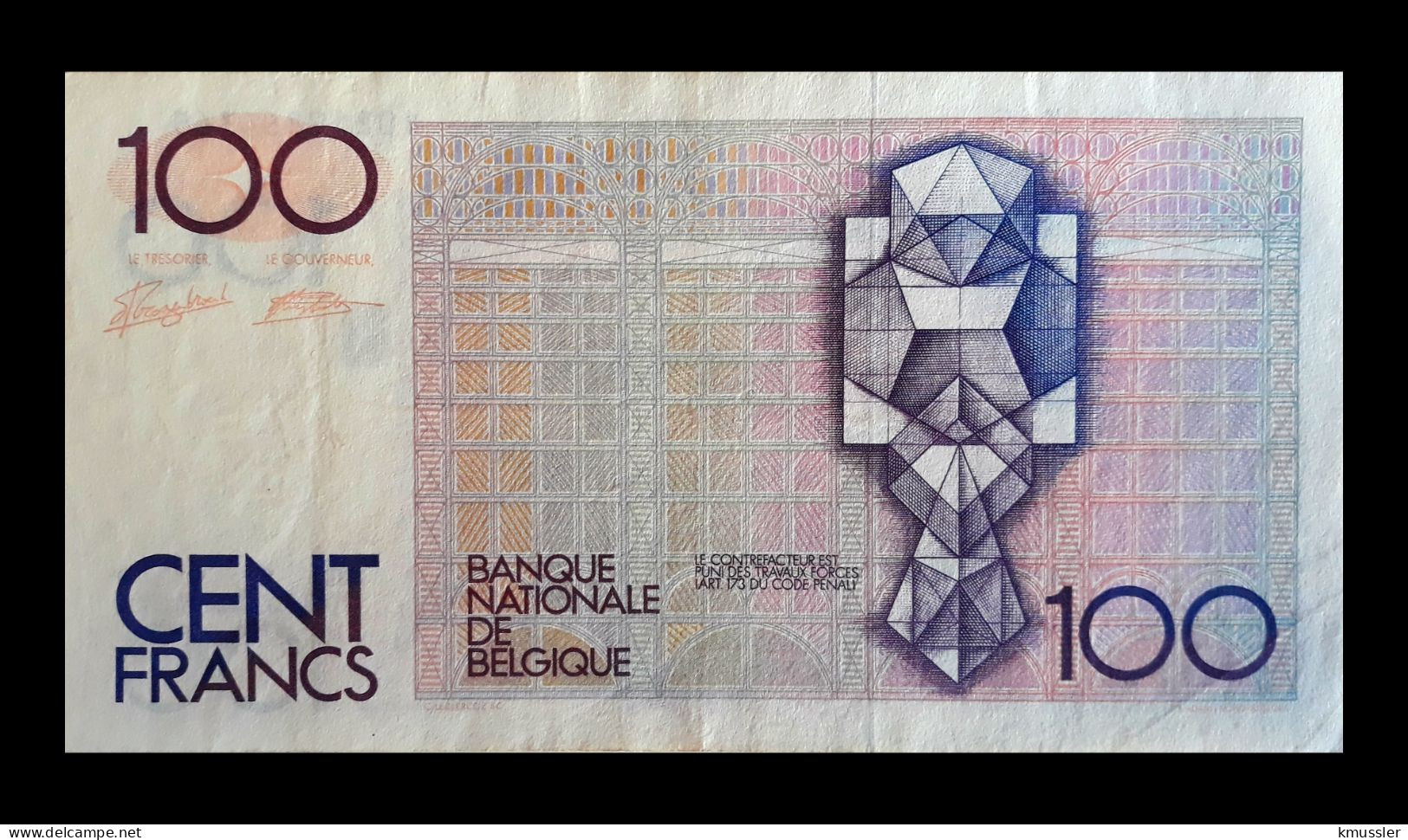 # # # Banknote Belgien (Belgium) 100 Francs (Sig. Auch Auf Rückseite) AU- # # # - 100 Francs & 100 Francs-20 Belgas