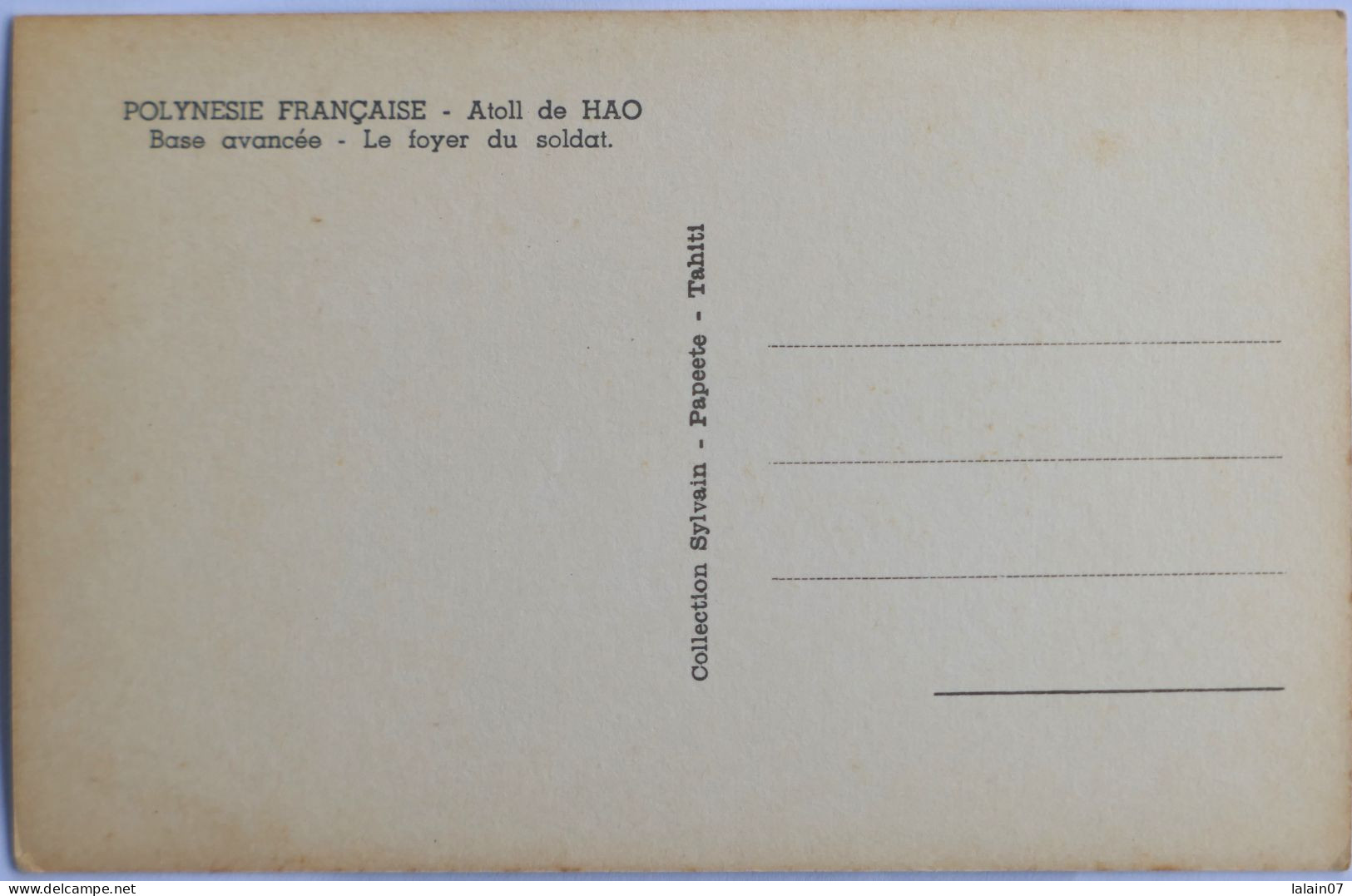 Carte Postale : Polynésie Française : Atoll De HAO Base Avancée, Le Foyer Du Soldat, Vue Aérienne - Polynésie Française