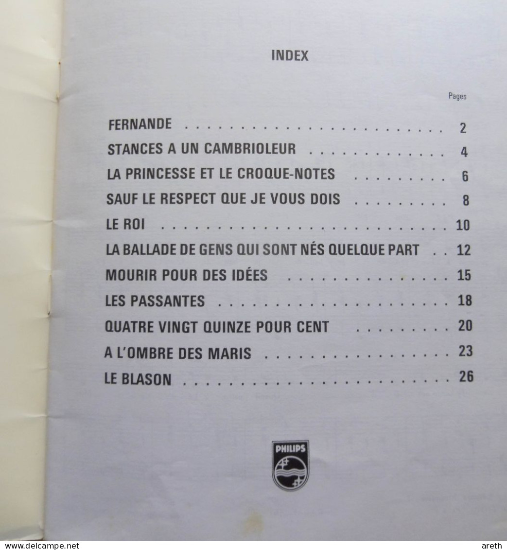 Georges Brassens - Album N° 13, 11 Titres ~ Paroles Et Musiques - Song Books