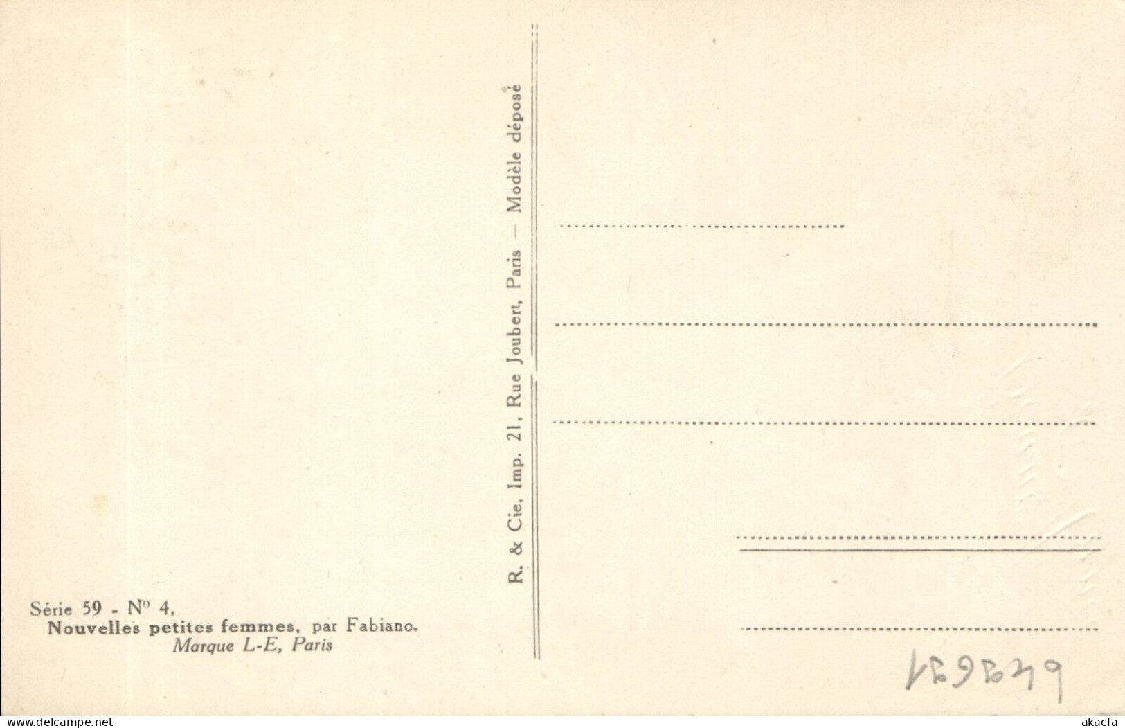 PC F. FABIANO, ARTIST SIGNED, GLAMOUR, BONNE ANNÉE, Vintage Postcard (b49691) - Fabiano