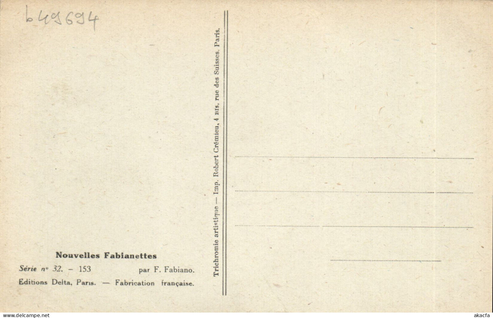 PC F. FABIANO, ARTIST SIGNED, GLAMOUR, RISQUE, Vintage Postcard (b49694) - Fabiano