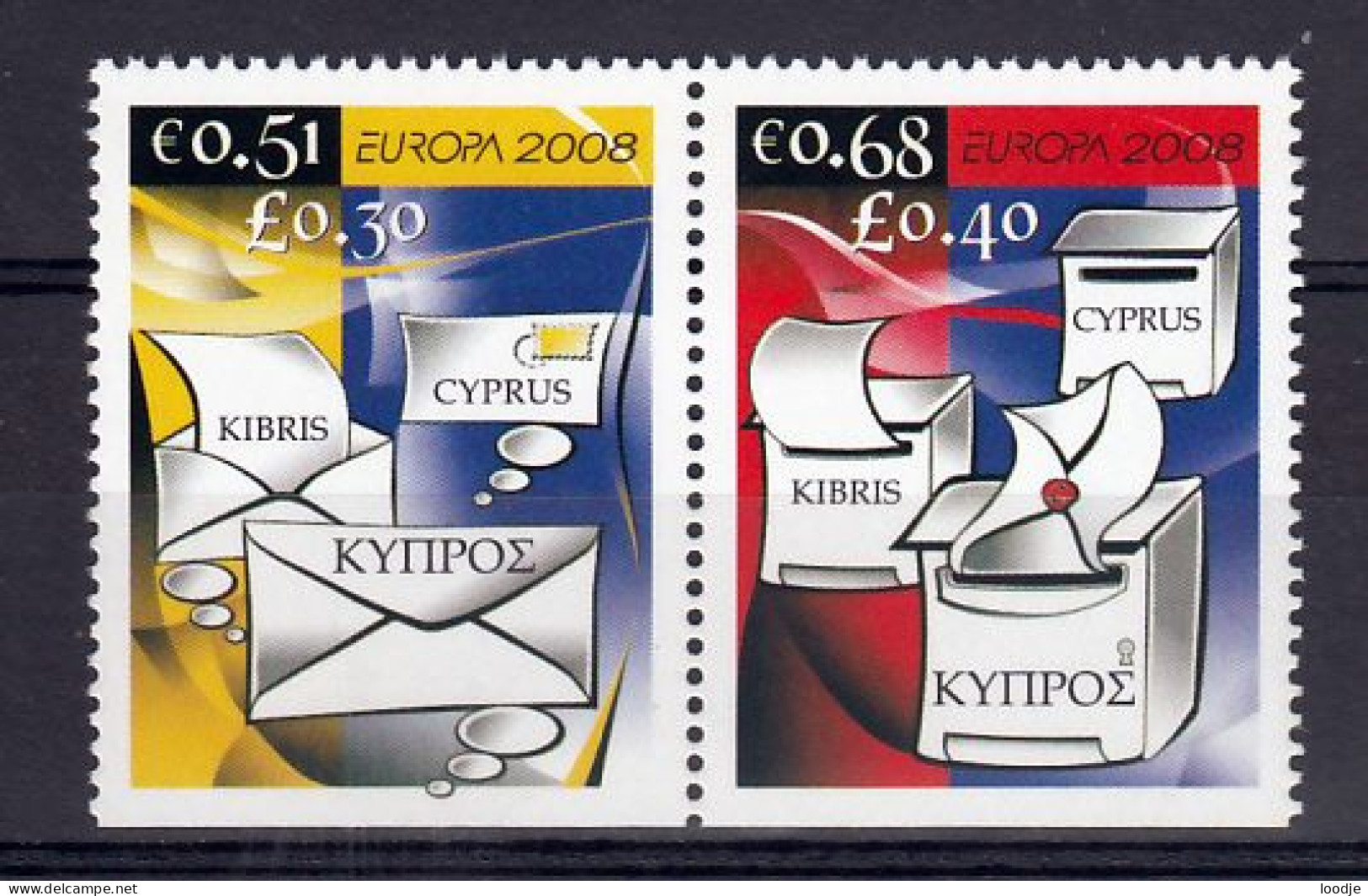 Cyprus Europa Cept 2008 Postfris Paar - 2008