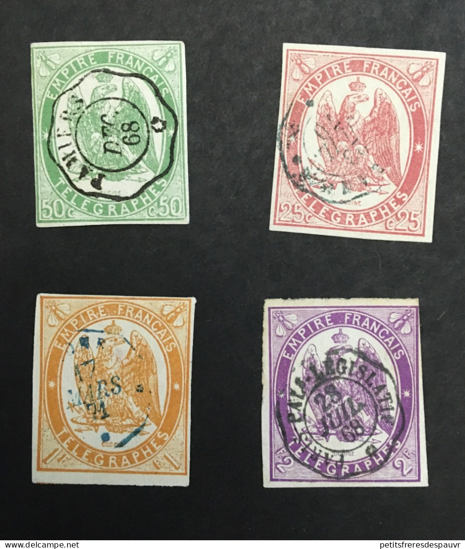 FRANCE - 1868 Télégraphe Yvert 1 à 4 - Oblitérés - Used - Telegraaf-en Telefoonzegels