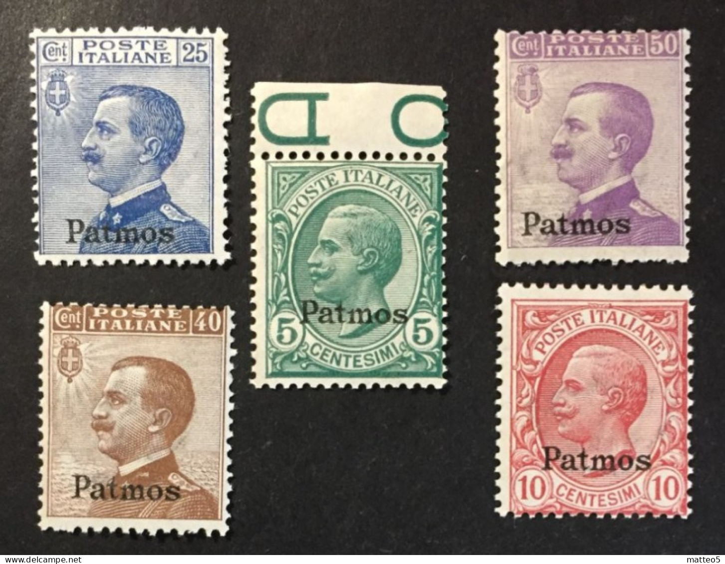 1912 - Italia Regno - Isole Dell'Egeo - Patmos - 5 Valori Nuovi - Ägäis (Piscopi)