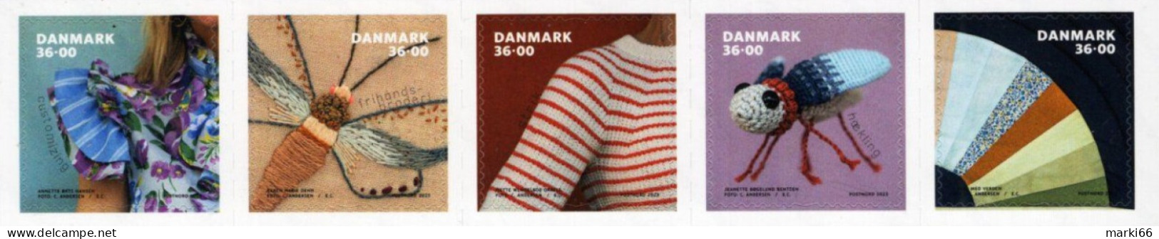 Denmark - 2023 - Traditional Needlework - Mint Self-adhesive Stamp Set - Nuovi